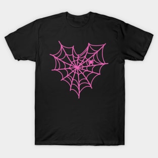 Pink Spidey web, girl spider web, adorable spider, love T-Shirt